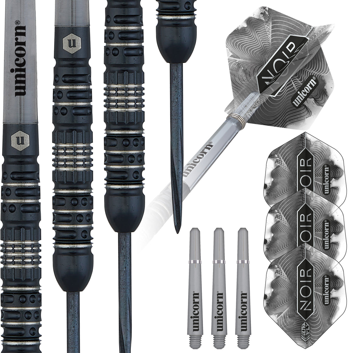 UNICORN NOIR STYLE 4 90% TUNGSTEN STEEL TIP DARTS – Boundary Sports