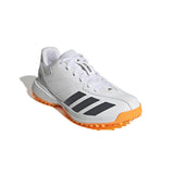 ADIDAS HOWZAT WHITE/ORANGE RUBBER CRICKET SHOES - SENIOR