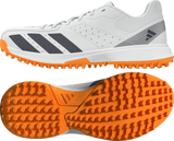 ADIDAS HOWZAT WHITE/ORANGE RUBBER CRICKET SHOES - SENIOR