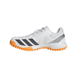 ADIDAS HOWZAT WHITE/ORANGE RUBBER CRICKET SHOES - SENIOR