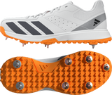 ADIDAS HOWZAT WHITE/ORANGE CRICKET SPIKE SHOES - SENIOR