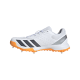 ADIDAS HOWZAT WHITE/ORANGE CRICKET SPIKE SHOES - SENIOR