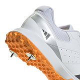 ADIDAS HOWZAT WHITE/ORANGE CRICKET SPIKE SHOES - SENIOR