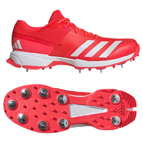 ADIDAS 22YDS LUCID RED SPIKE CRICKET SHOES - SENIOR